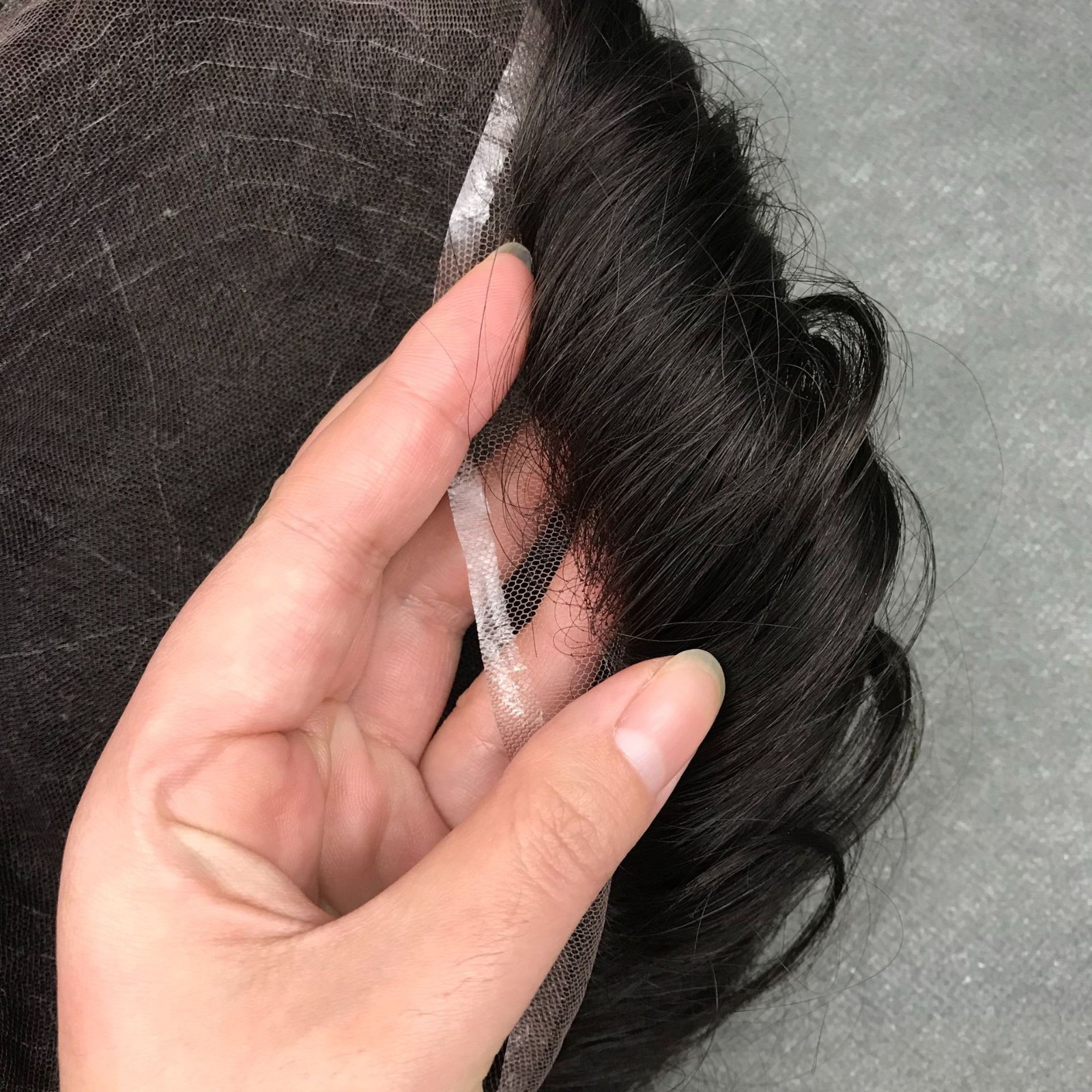 Blonde Thin skin 10×8″ Base Size Human Hair Pieces Replacement System For Men