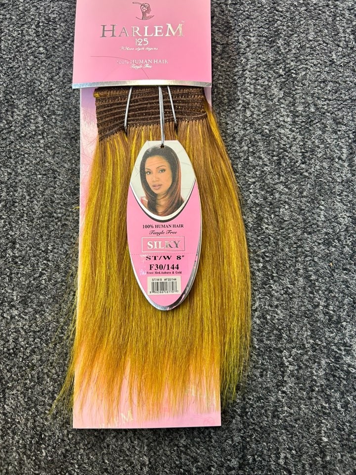 Harlem 125 Silky Straight ST/W 8″ Color F30/144 100% Human Hair Weave New