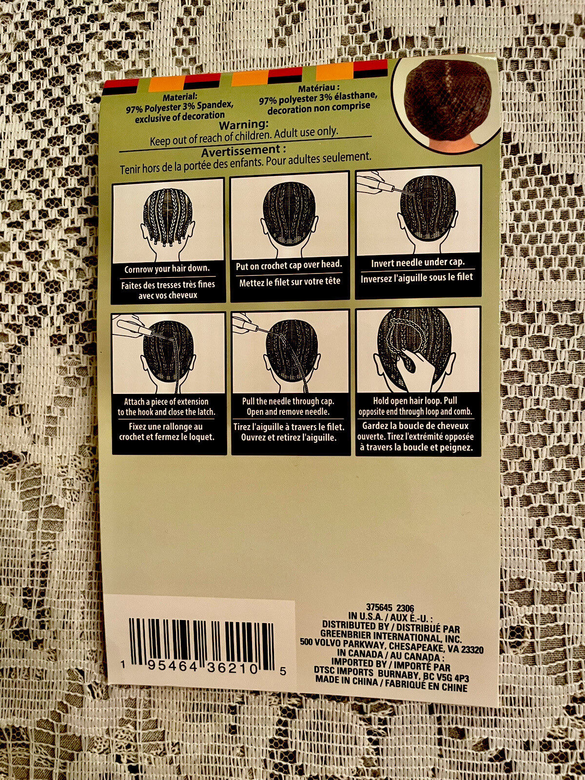 NWT Crochet Wig Cap – One Size Fits All