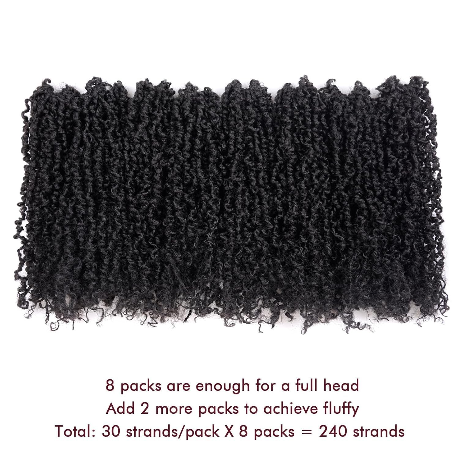 Crochet Hair Pre-twisted Spring Mini Twist 6 Inch 8 Packs 240 Strands 1B-8P