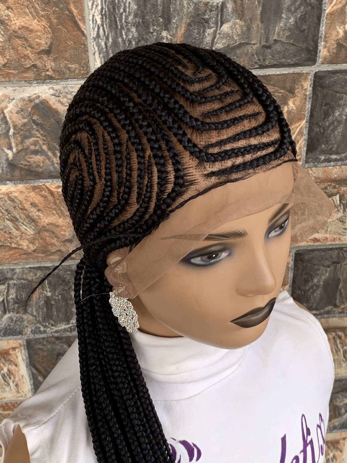 Simple Cornrows Braided Wig Box braids Full lace braids wig Senegalese