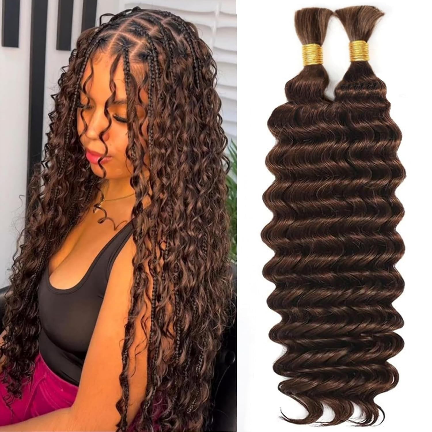 20 Inch Boho Braiding Hair – Deep Wave Human Hair 110g Pack for Stunning Styles