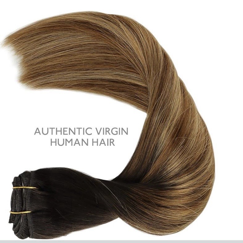 Wennalife 14″ 120g 7pcs Double Weft Remy Clip In Human Hair Extensions #2/6/18