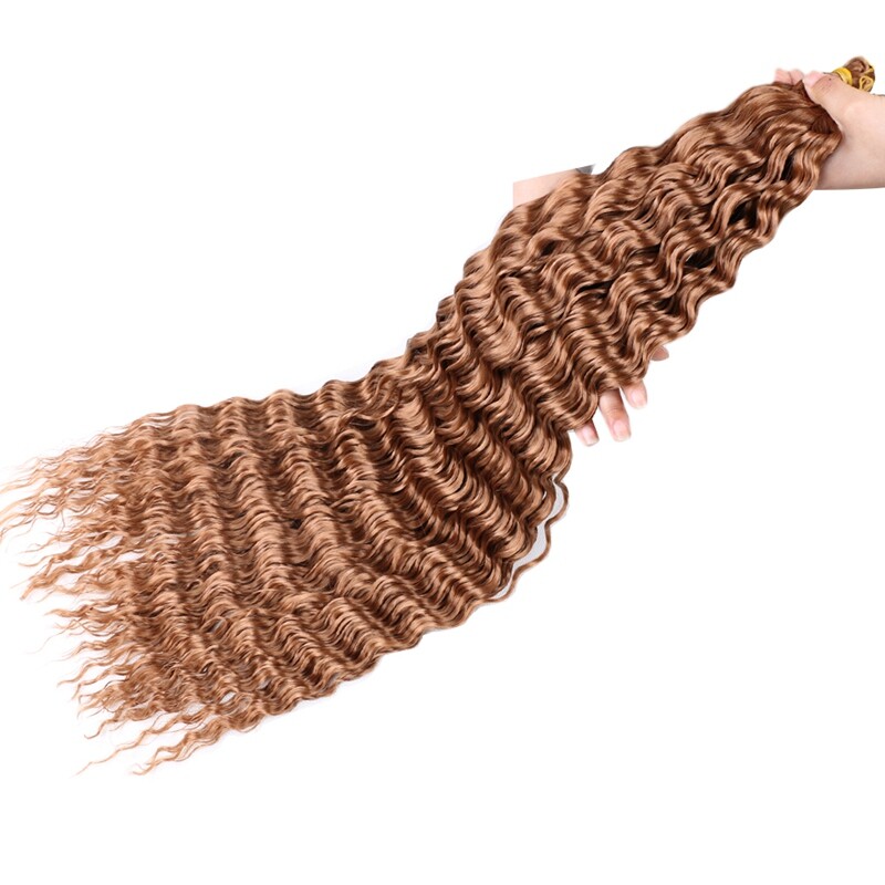 32″ Long Deep Wave Crochet Braids Afro Curls Ocean Wave Braiding Hair Extensions