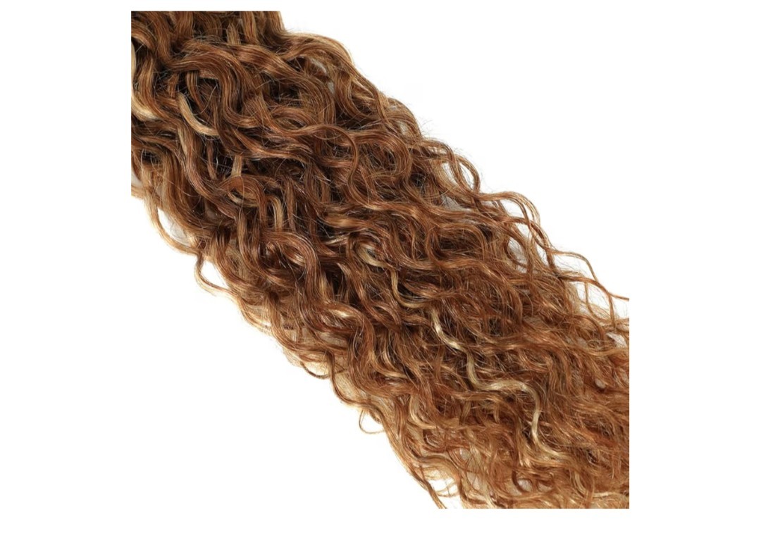 3 Synthetic Hair Bundles Brown Blonde Highlights Wavy 14 16 18 Inch Extensions