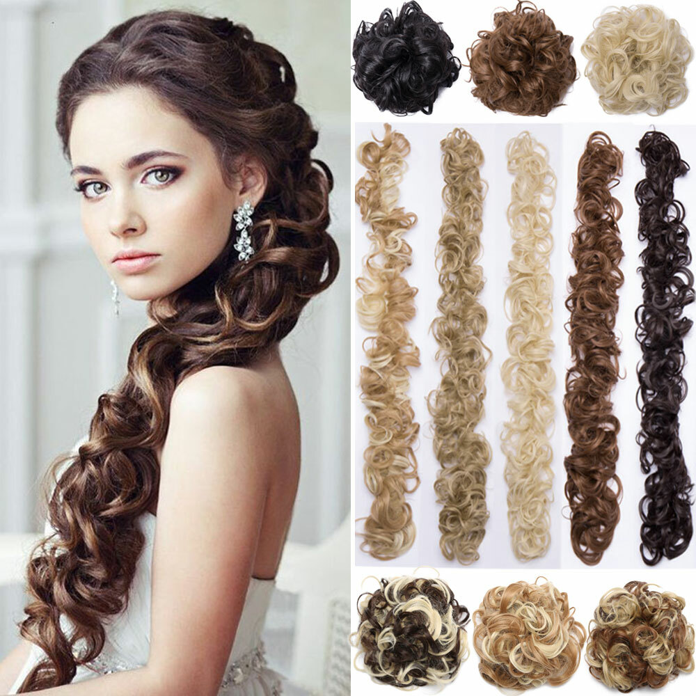 Messy Bun Hair Piece Wrap on Updo Scrunchie Hair Extension Long as Human hair US