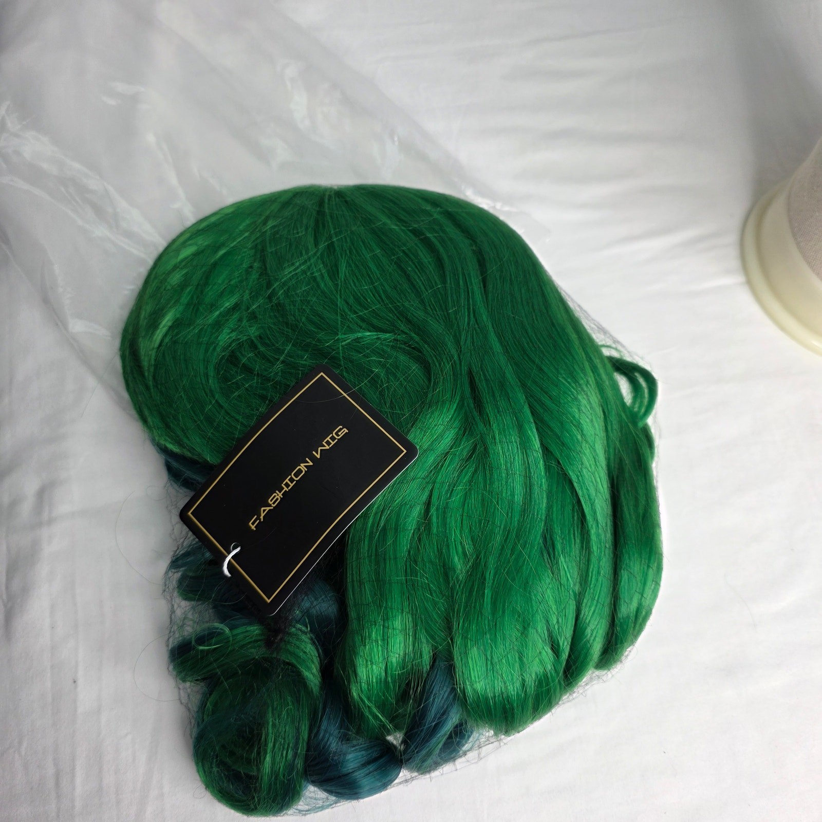Green Ombre Long Curly Wig Heat Resistant Cosplay Halloween Costume Hair