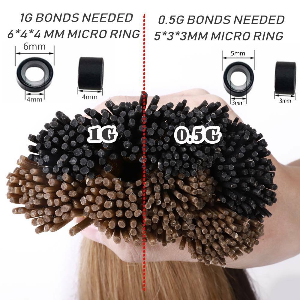 1000 Silicone Lined Micro Beads Rings Tube For Human Hair Extension US Tip 5-6mm