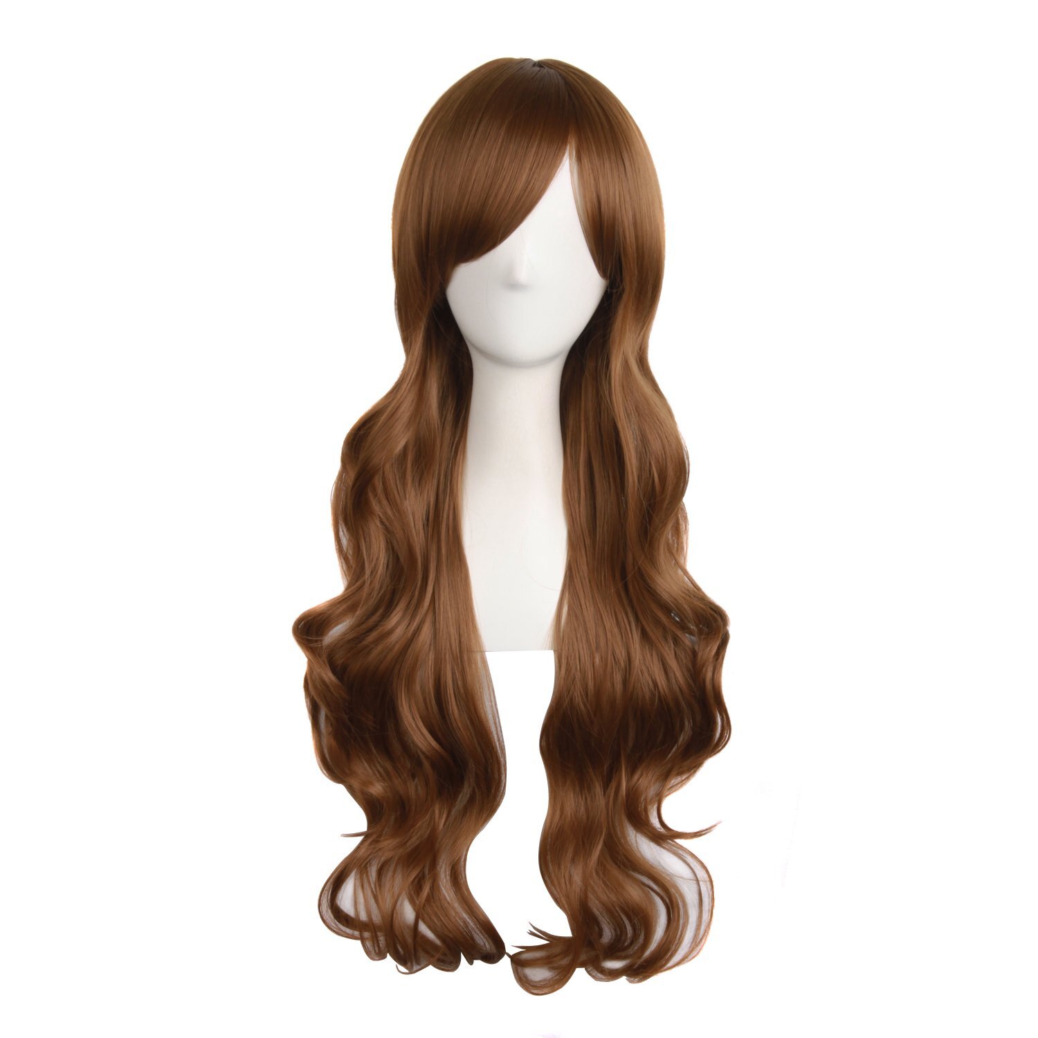 Party Hair Anime Wigs Full Hair Wavy Full Wig Hair 28″ Long Brown Loose Curly