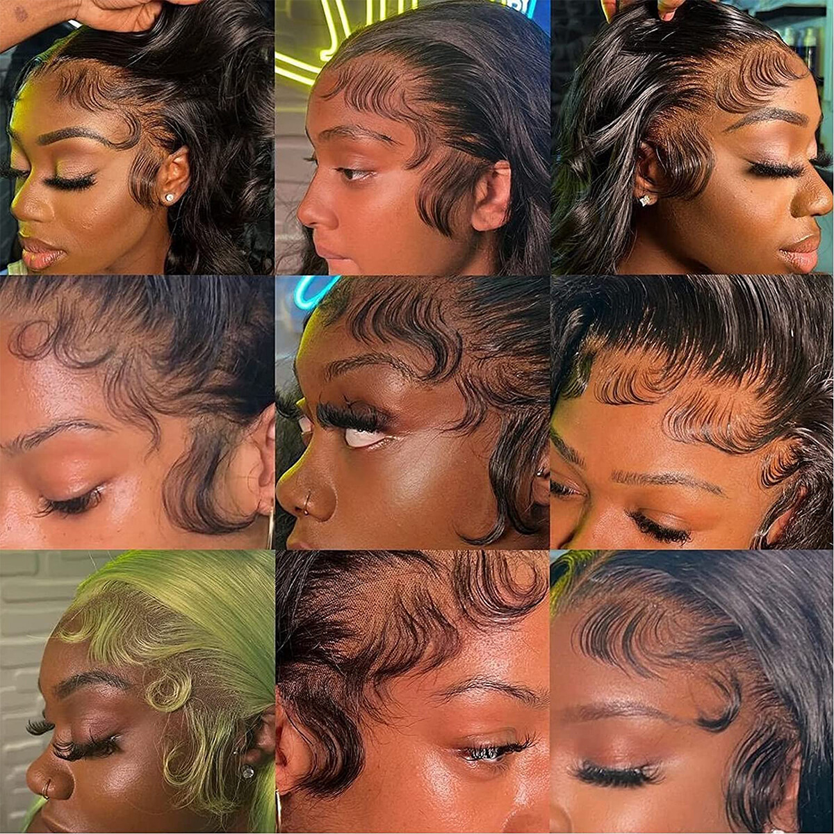 Natural Virgin 100% Real Human Hair Baby Hair Swiss Laced Hairline Edges Stripes