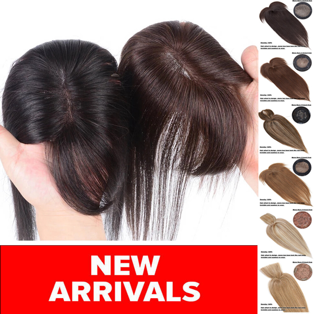 100% Real Remy Human Hair Silk Base Topper Clip in Top Women’s Hairpiece Toupee