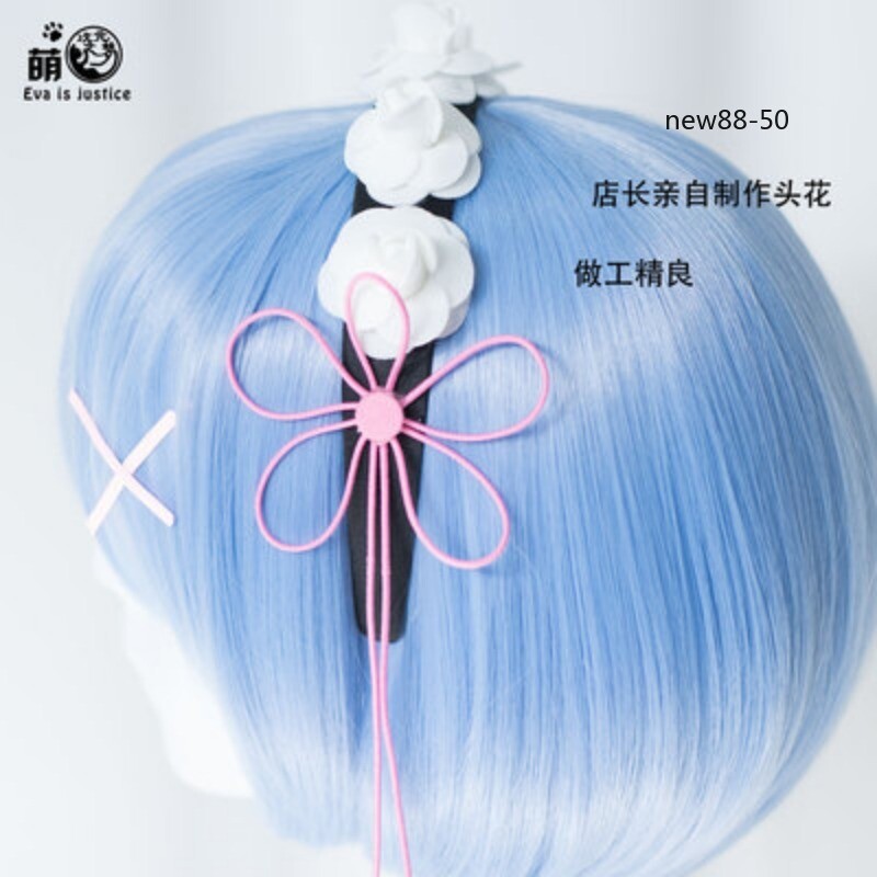 Anime Re:Life in a different world from zero Rem Cosplay Wig Peri Wign Hairpiece