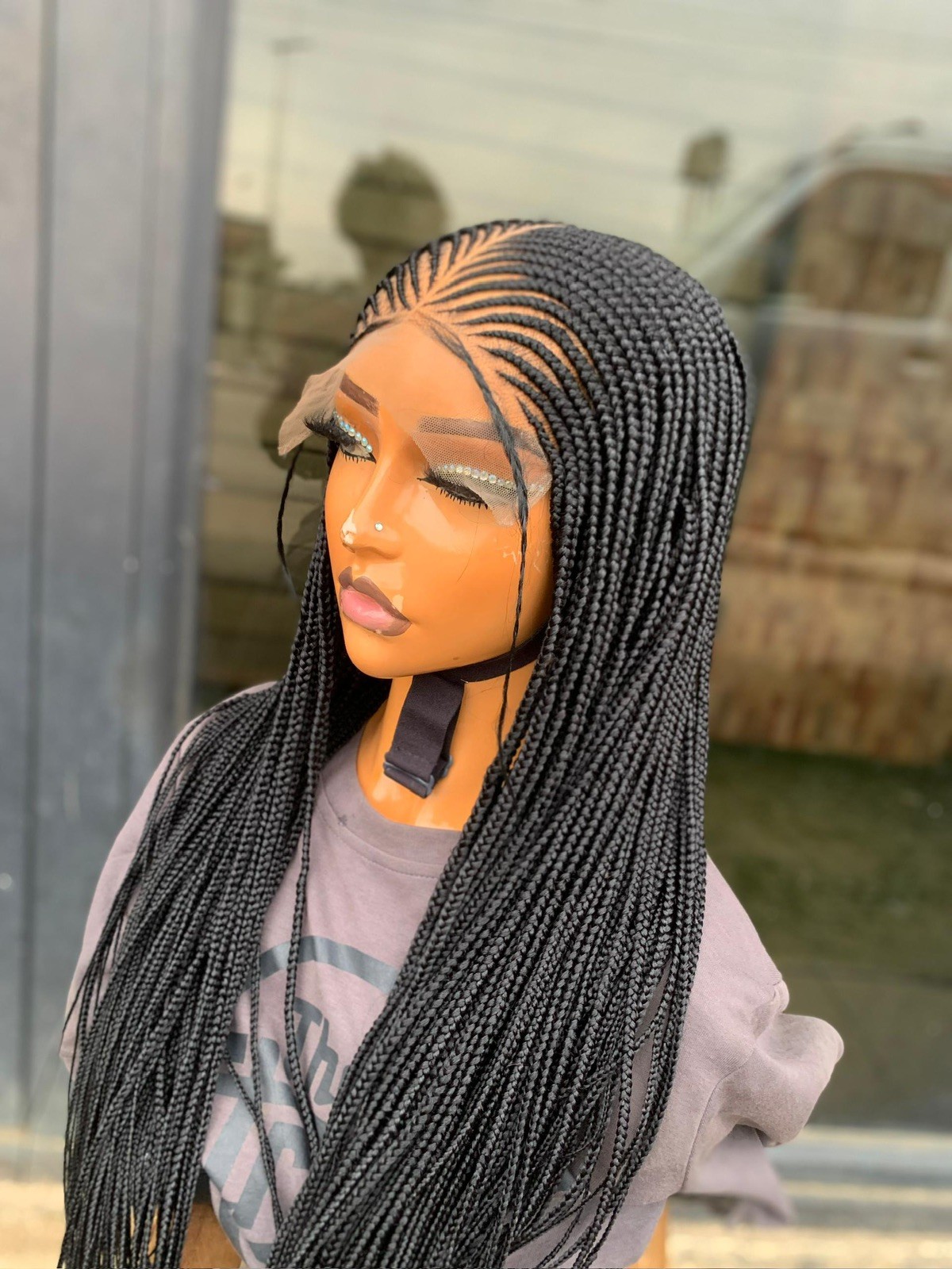 Ready to ship braided wigs for black women conrow wig