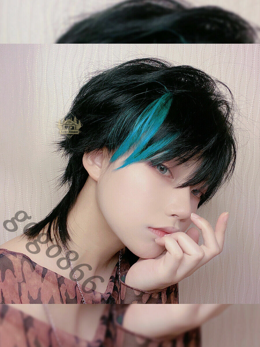 Japanese Harajuku Fashion Fringe Mix Short Hair Boys Men Daily Cosplay Full Wig