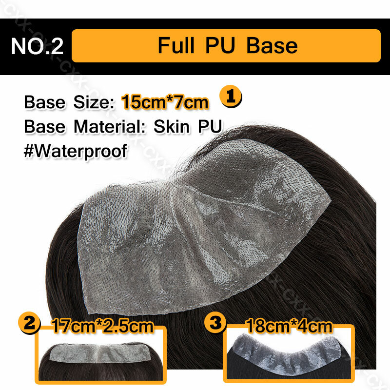 Mens Human Hair Replacement Toupee Thin Skin Frontal Hairpiece Forehead Hairline