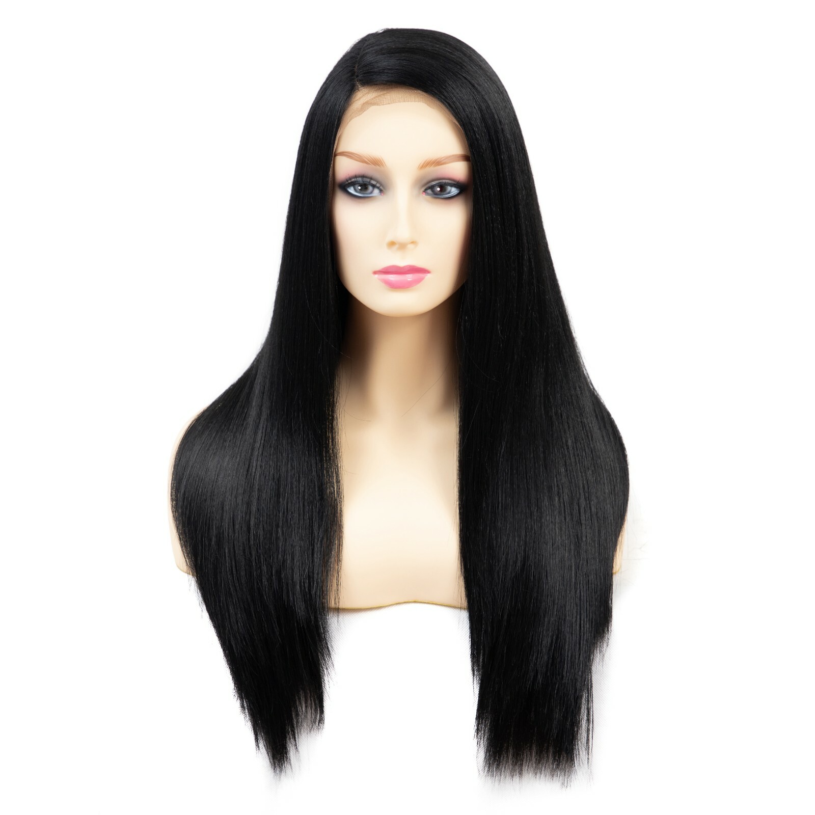 Onedor 24″ Kanekalon Hair 130% Density Straight Lace Front Side Part Long wig