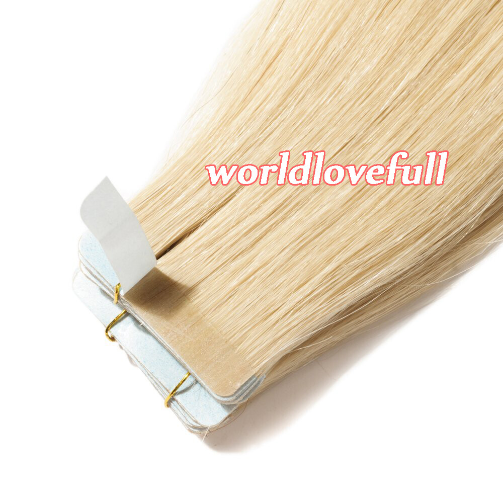 Seamless Tape In Remy Human Hair Extensions Skin Weft Full Head Hair 20-40-60PCS