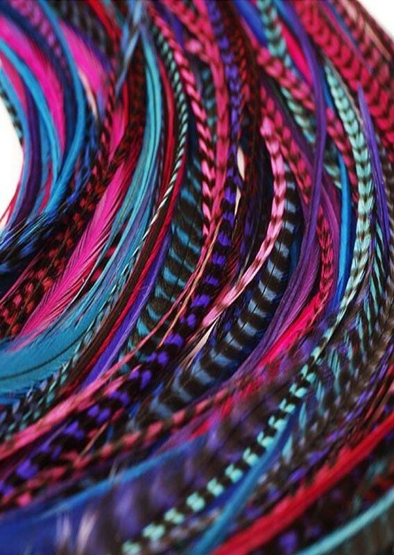 feather hair extensions berry x 30 xxxl super long 9-13 inches for feathers ebay