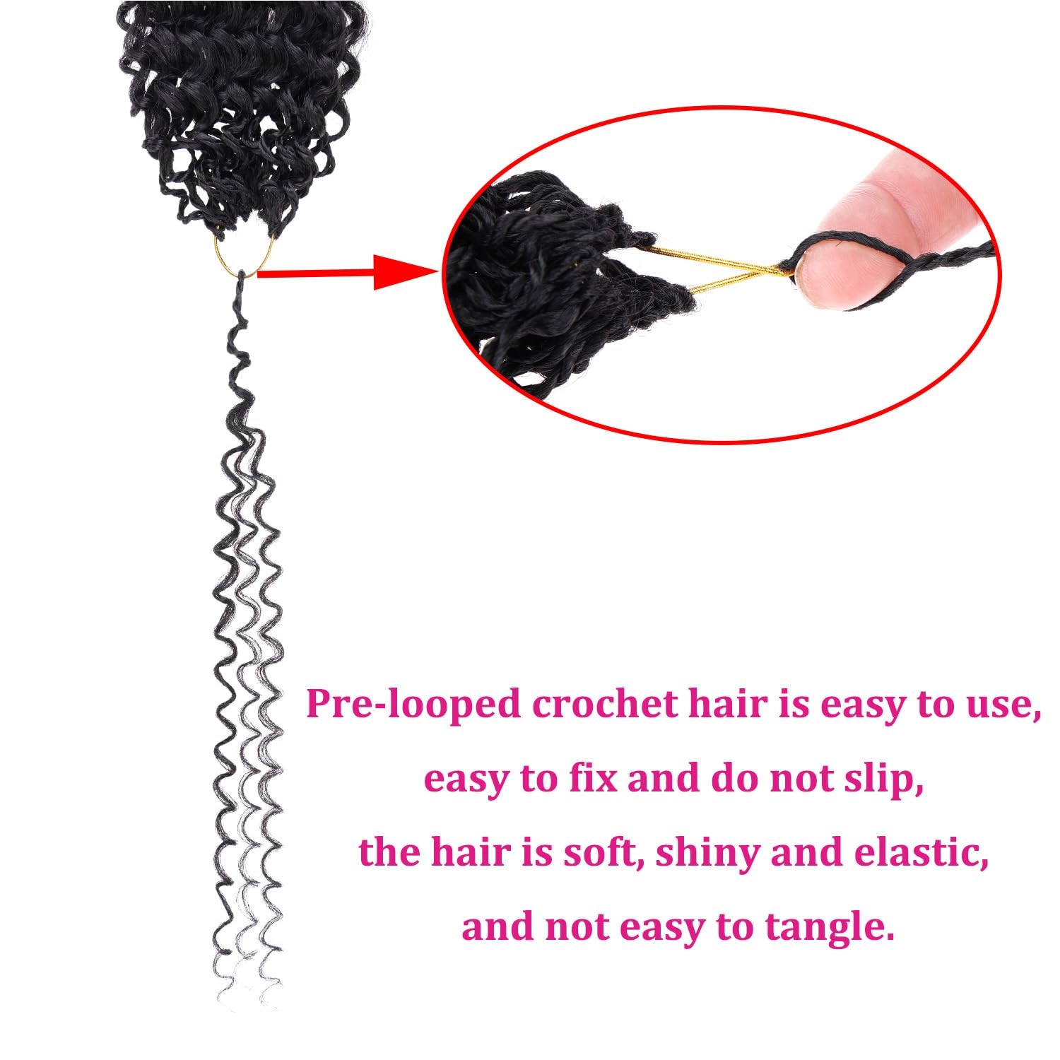 Leeven Ginger Curly Crochet Hair For Women 12 Inch 8 Packs Pre-Looped Micro