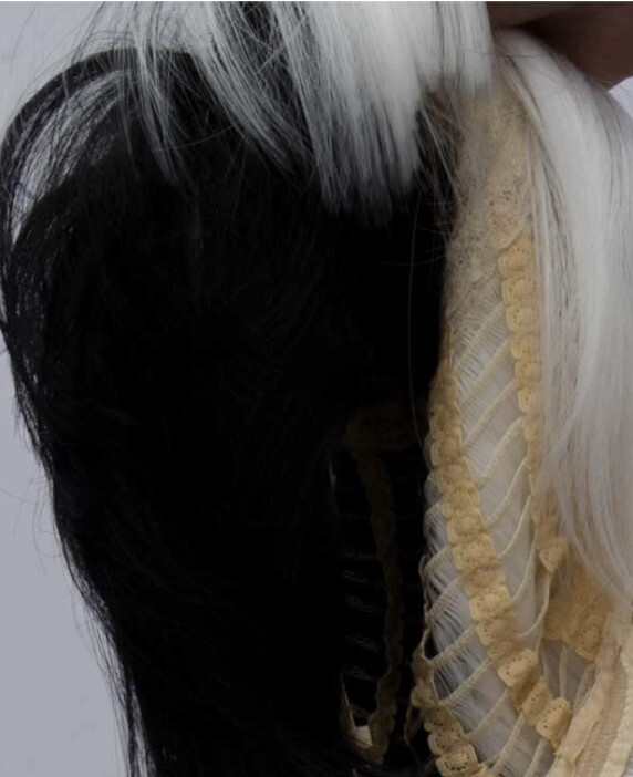 Tsnomore Fashion Long Straight Black And White With Bangs 36” Cosplay/Party