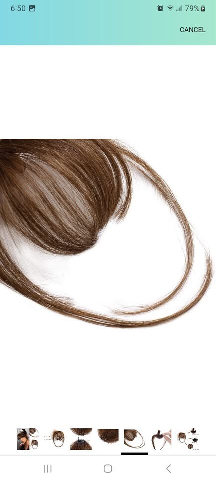 Clip in Bangs Real Human Hair Bangs Hair Clip on Bangs-Wispy Bangs, Medium Brown