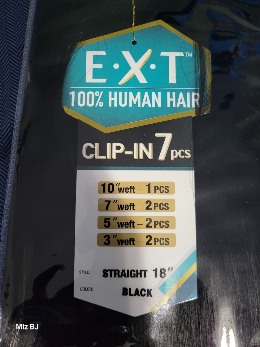 Shake-n-Go EXT 100% Human Hair 7 Piece Clip-In 18″ Black