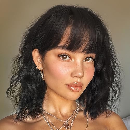 Women Water Wave Curly Cosplay Wig Heat Resistant Synthetic Full Head Wig for