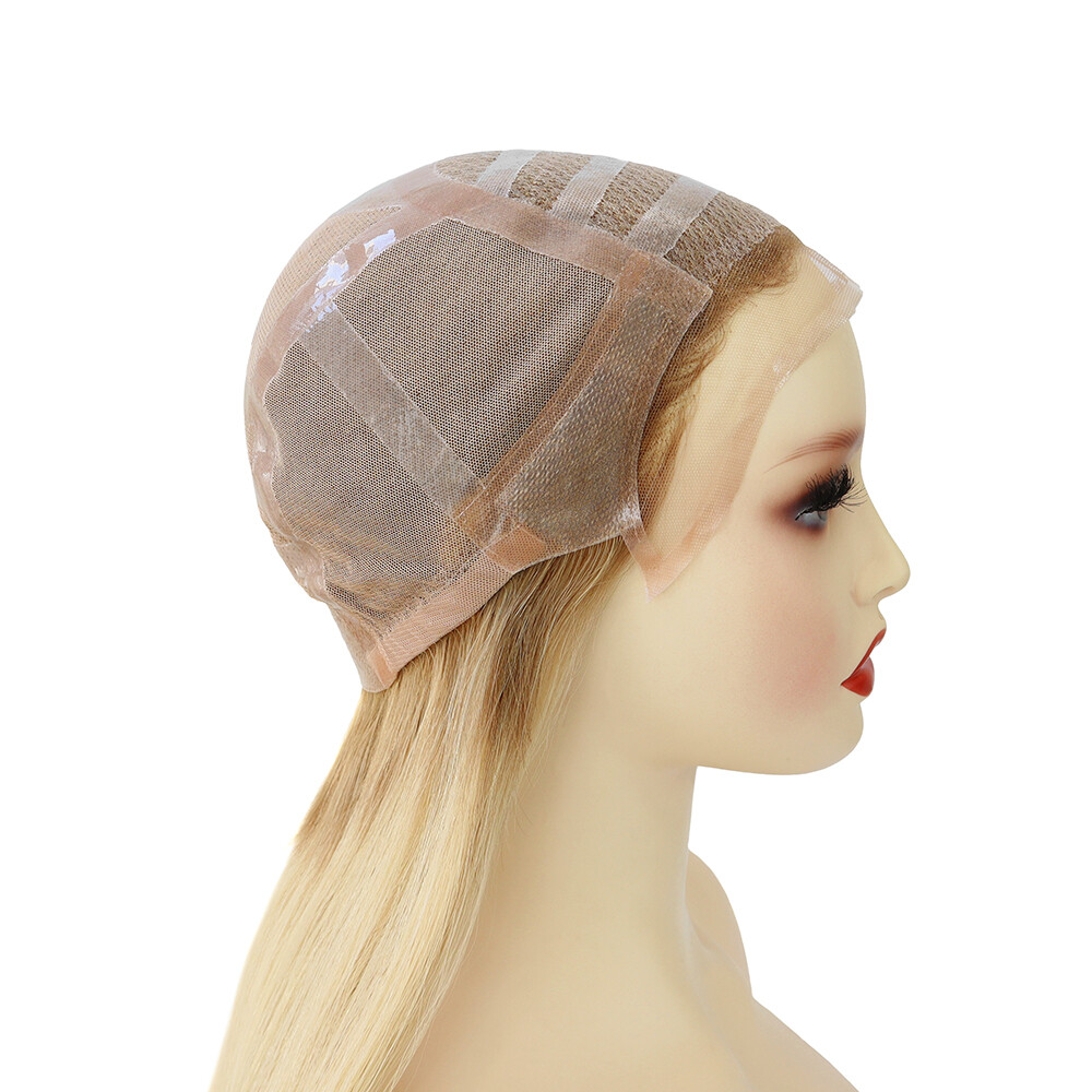 Women European Remy Human Hair Wigs Lace Front Medical Wig Medium Size 18in MW45