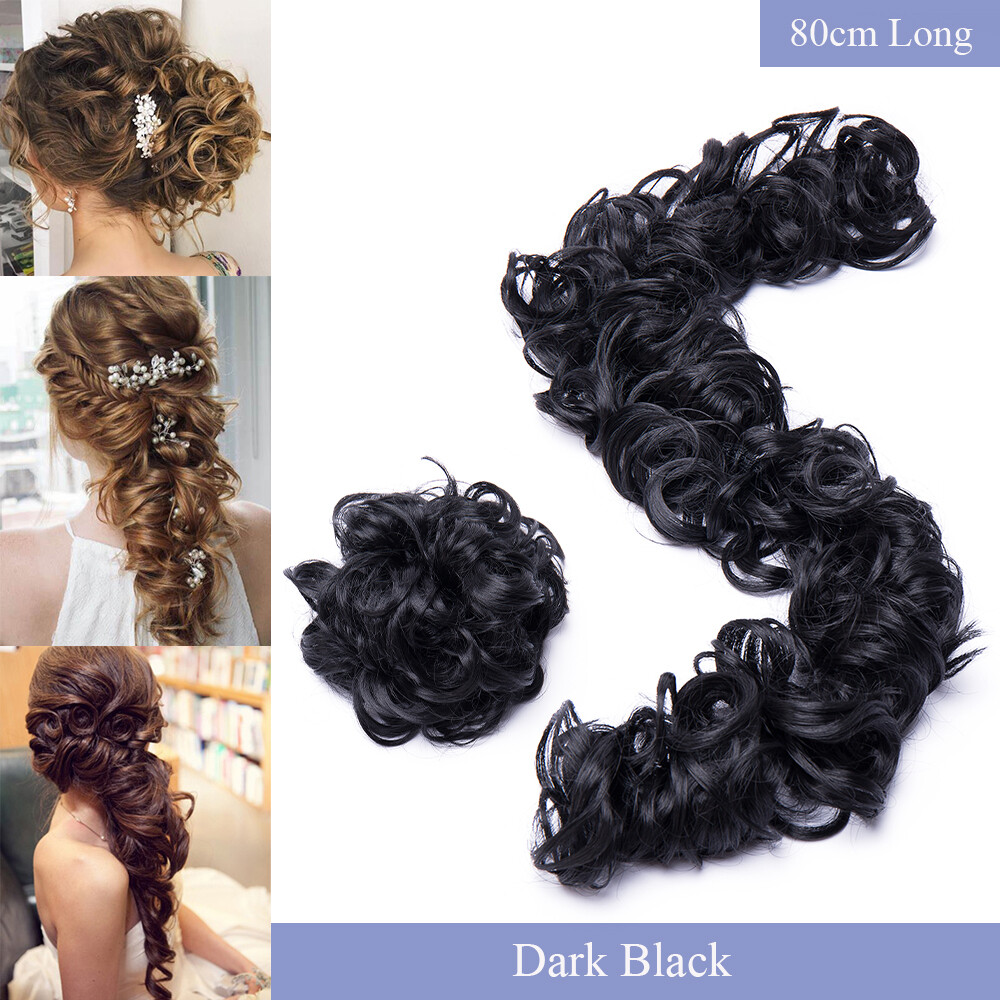 Messy Bun Scrunchie Hair Extensions Updo Ponytail Blonde Hair piece As Human US