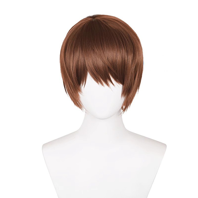 Kira Short Brown Comb Over Side Swept Bangs Wig Heat Resistant Synthetic Cosplay
