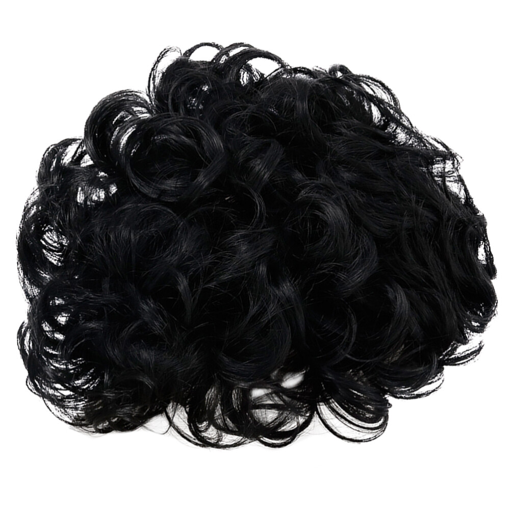 Male Tilted Bang Wig Man Hairpiece Synthetic Wig Curly Wig for Men Mens Hair