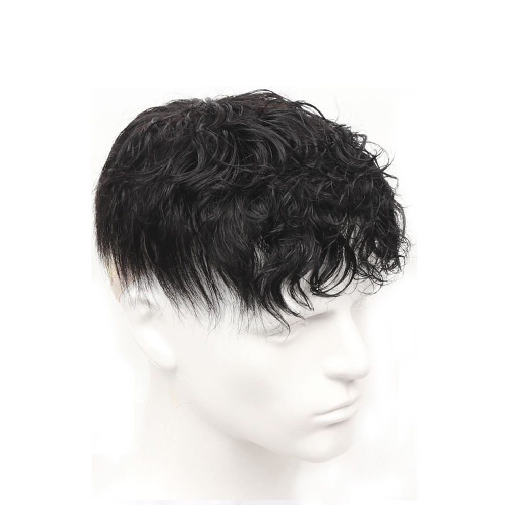 Natural Curly Hair Topper Human Hair Clip in Wiglet Hair Pieces Toupee For Men
