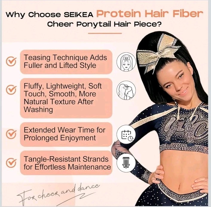 SEIKEA Cheer Ponytail Hair Piece 18″ Straight Blonde Cream Extension