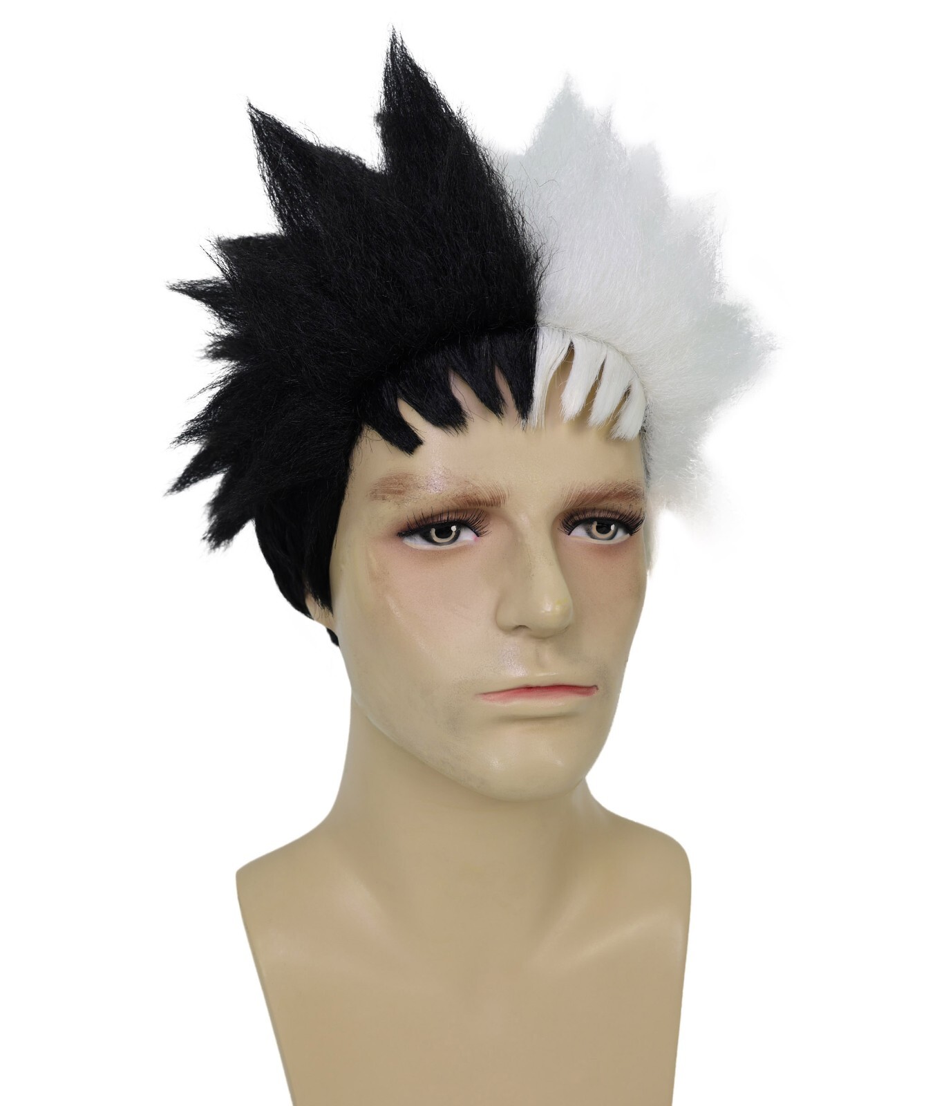 HPO Adult Men’s Anime Spiky Black Wig, Flame-retardant Synthetic Fiber