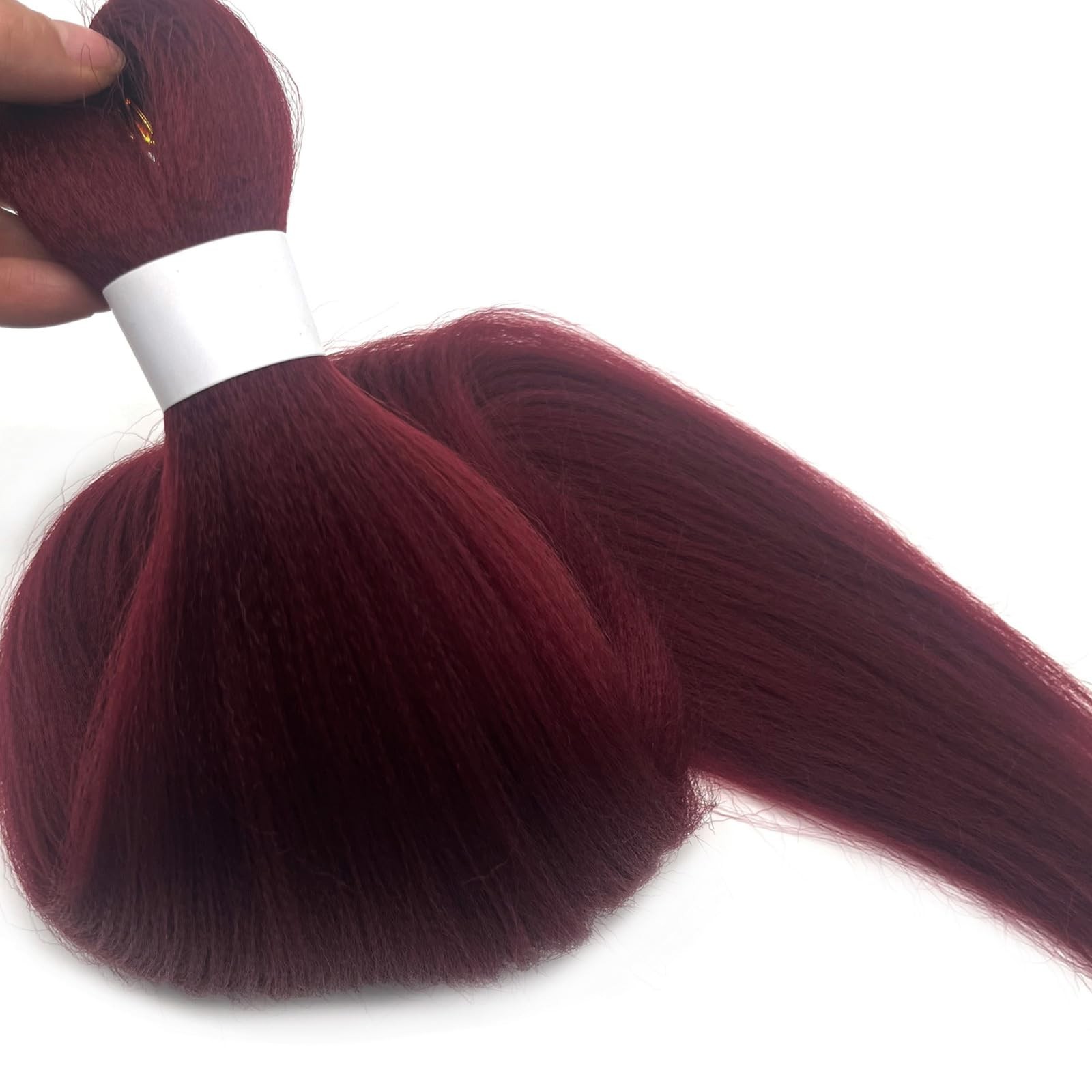 Burgundy Braiding Hair Pre Stretched with Micro Bohemian Ocean Wave Wavy Brai…