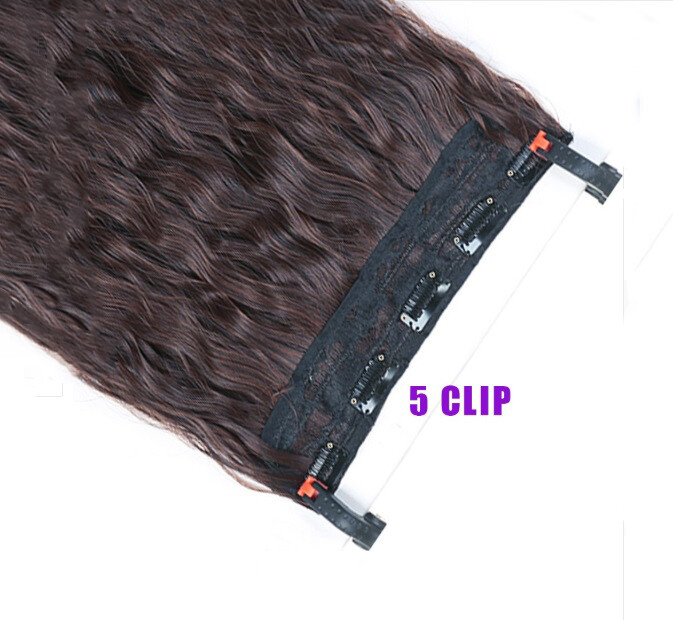 Long Wavy Deluxe Natural Looking Synthetic Hair Extension Clip In + Free Gift