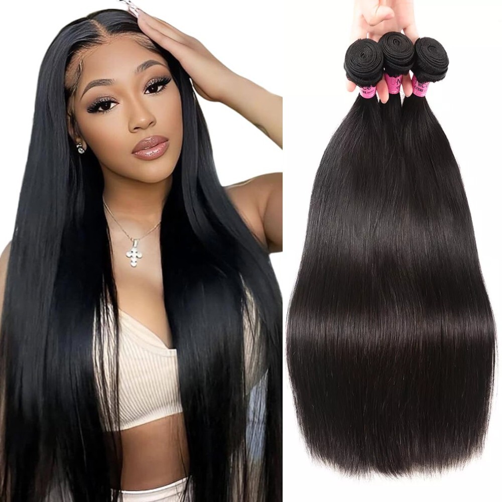 UNice Cambodian Straight 3 Bundles Human Hair Extensions Virgin Hair Weaves Weft
