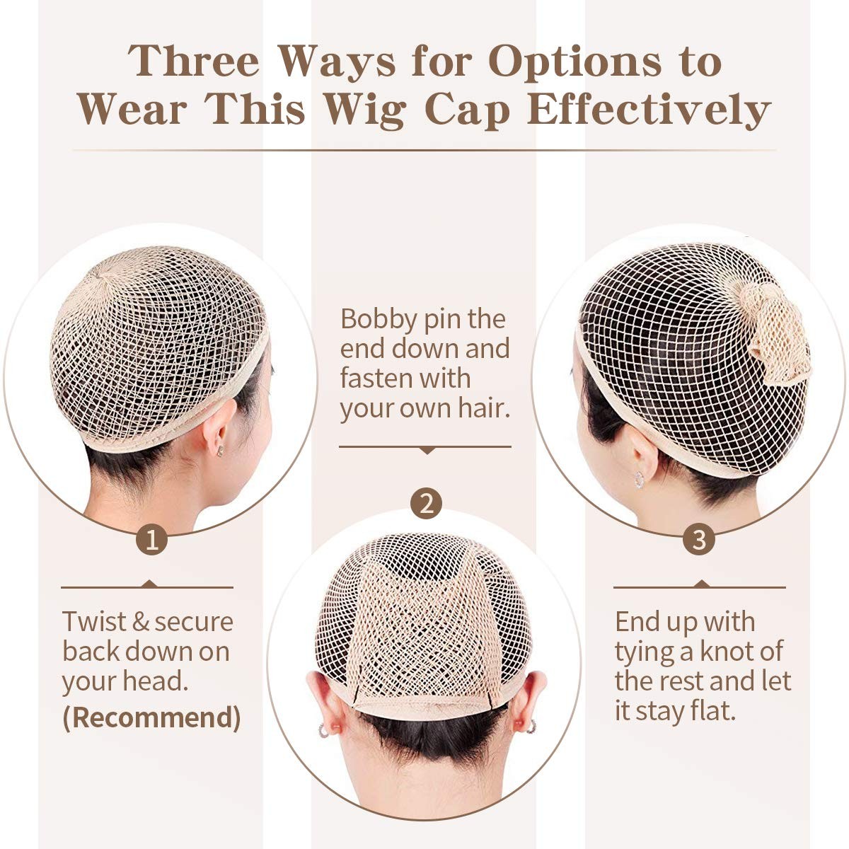 Dreamlover Fishnet Wig Cap for Women with Long Hair, Hair Net for Wig, Natural