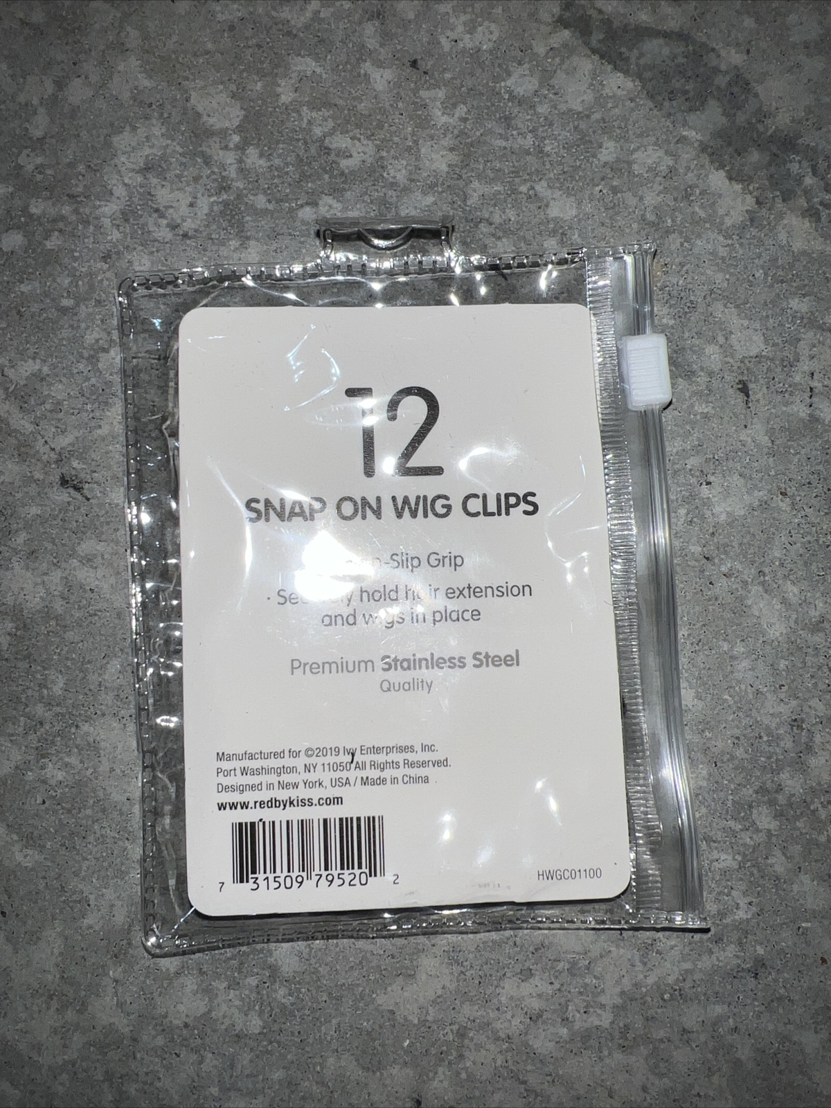 BRAND NEW RED BY KISS SNAP-ON WIG CLIPS 12PC BLACK SMALL 15/16″ #HWGC01