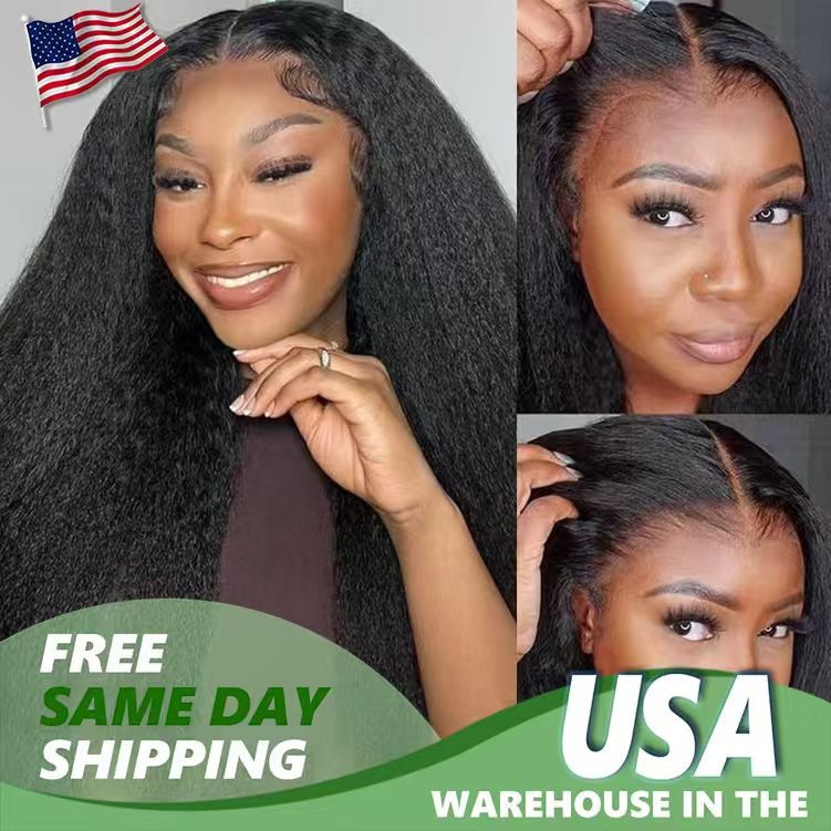 13×4 Natural Color 200% Density Kinky Straigh Transparent Lace Human Hair