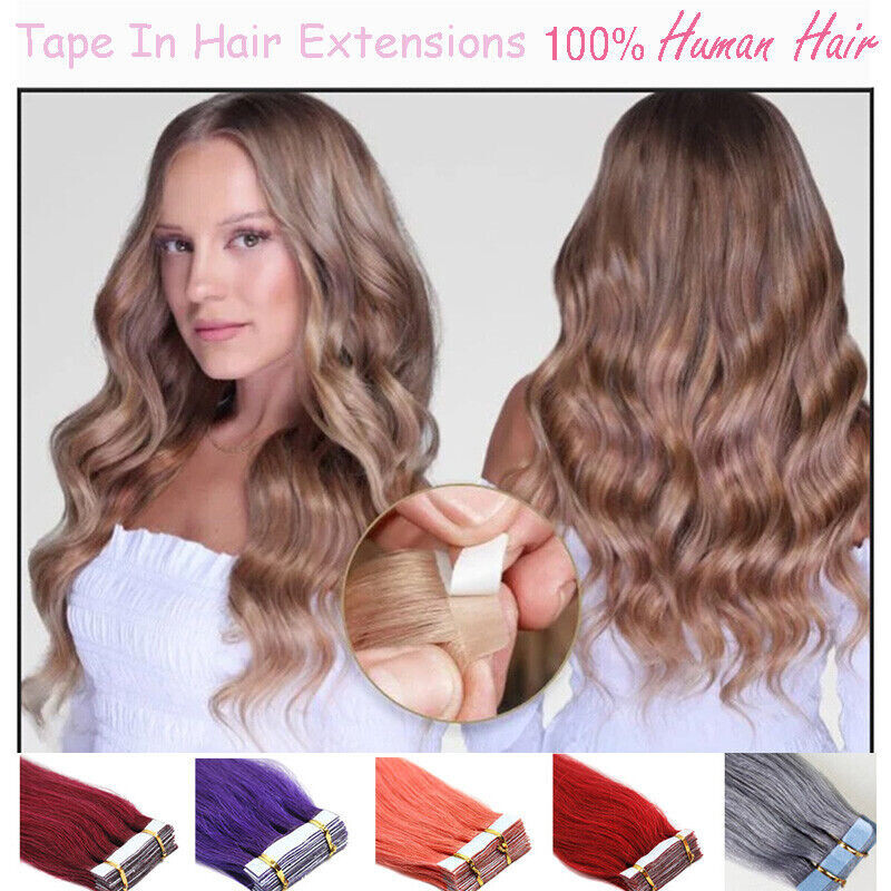 Invisible Tape in Hair Extensions Human Hair Skin Wefts Tape-in Remy Hair Thick