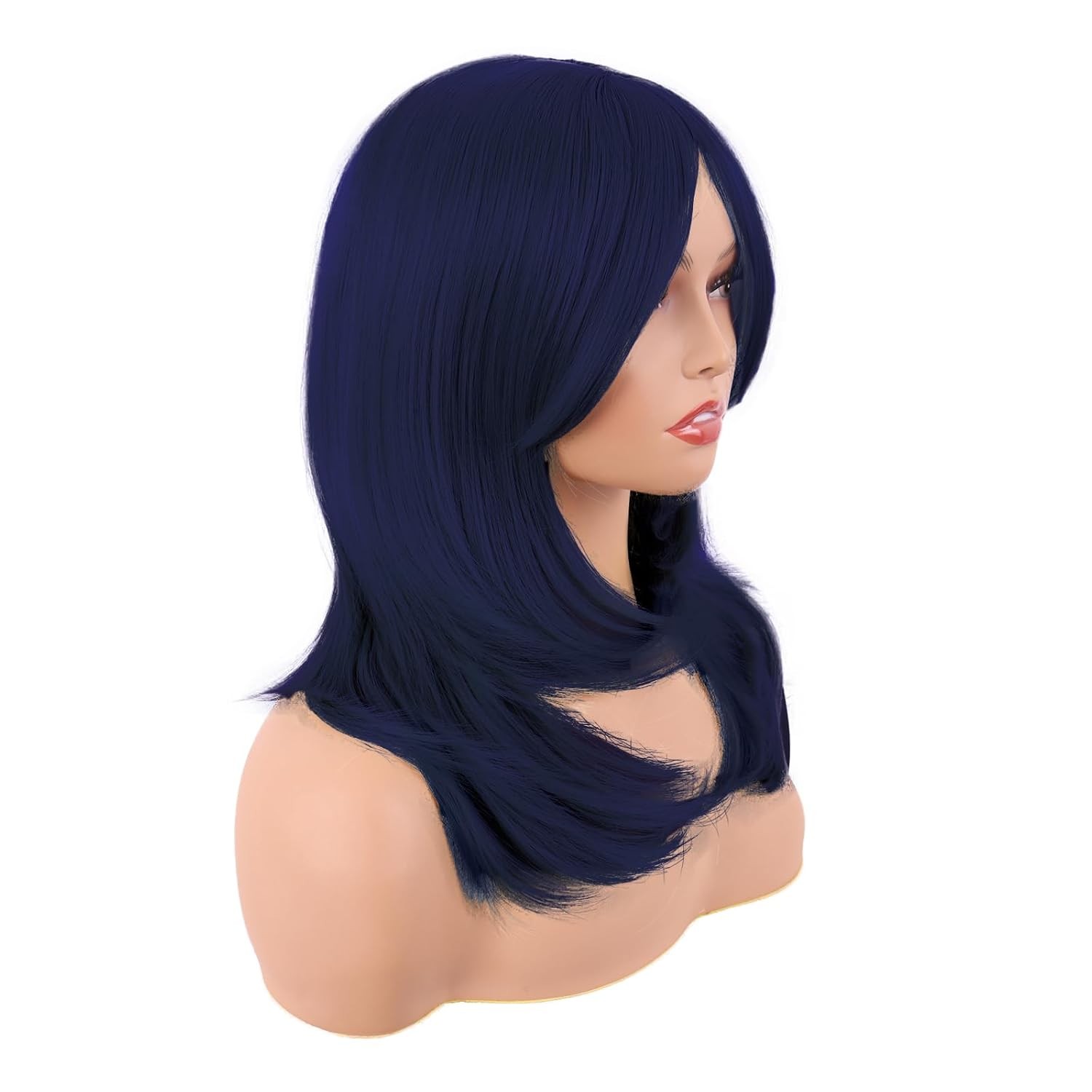 MapofBeauty 20 Inch Long Layered Straight Wig With Bangs Synthetic Hair Women’s