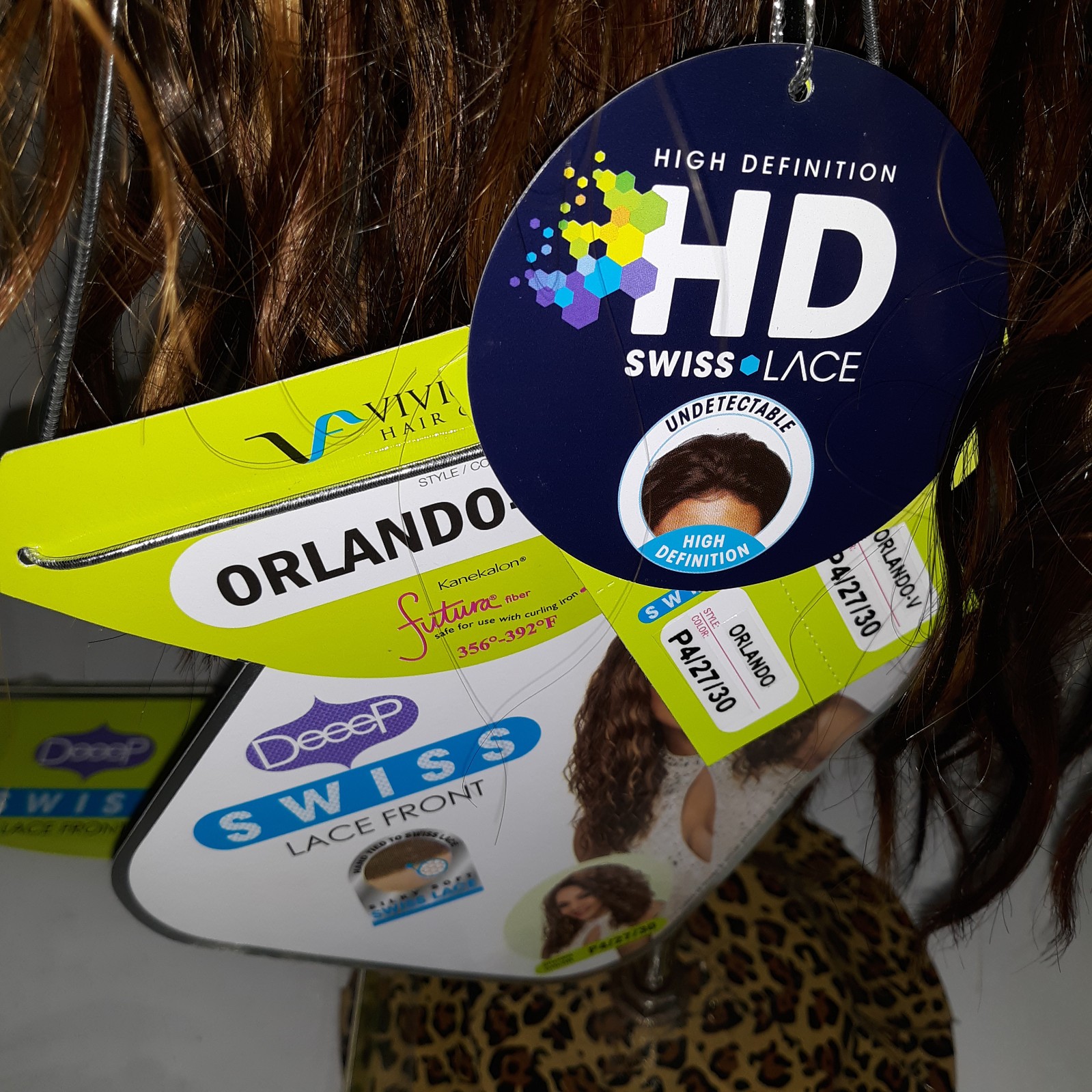 Vivica A Fox Womens Orlando-V Wig Deep Swiss Lace Front Synthetic Hair P4/27/30