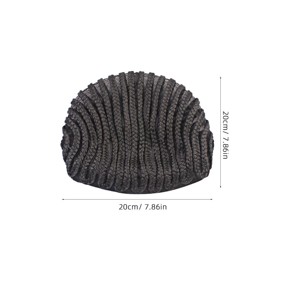 2Pcs Cornrow Wig Cap Black Elastic with Side Combs Comfortable for Sew-in Wigs