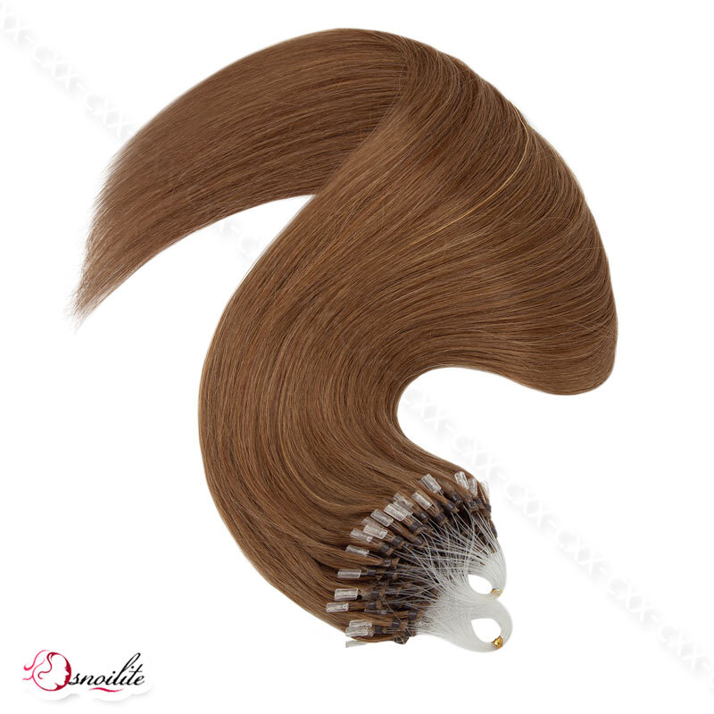 200PCS Thick Micro Ring Loop Tip 100% Remy Human Hair Extensions Micro Bead Link