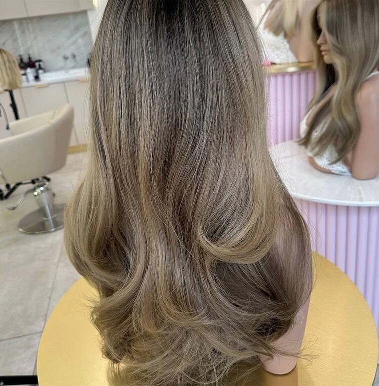 Ombre Brown 100% Human Hair Wig Pre Plucked 13×4 Lace Front Wig for Women