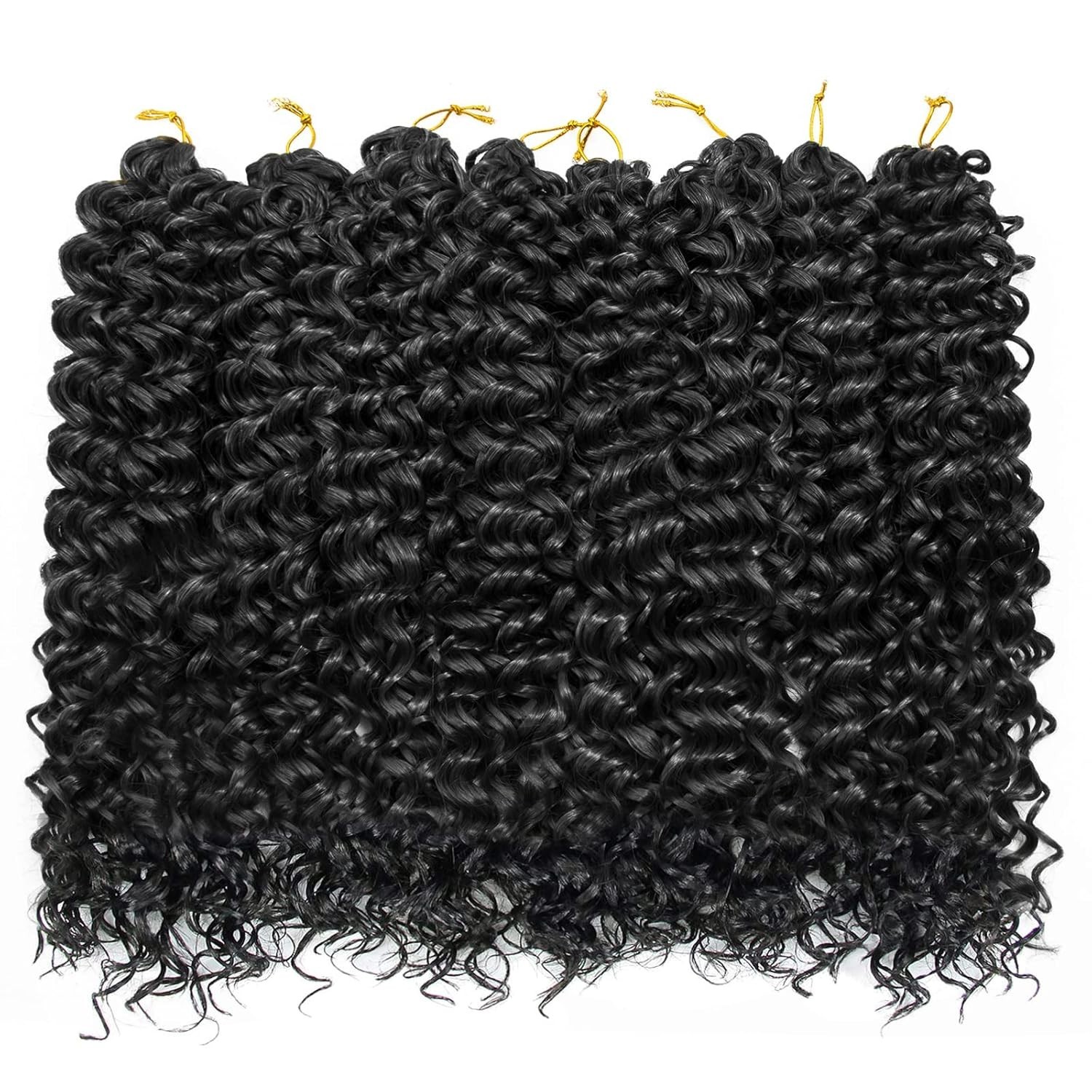 8 Packs GoGo Curl Crochet Hair, 18″ Natural Black Wave