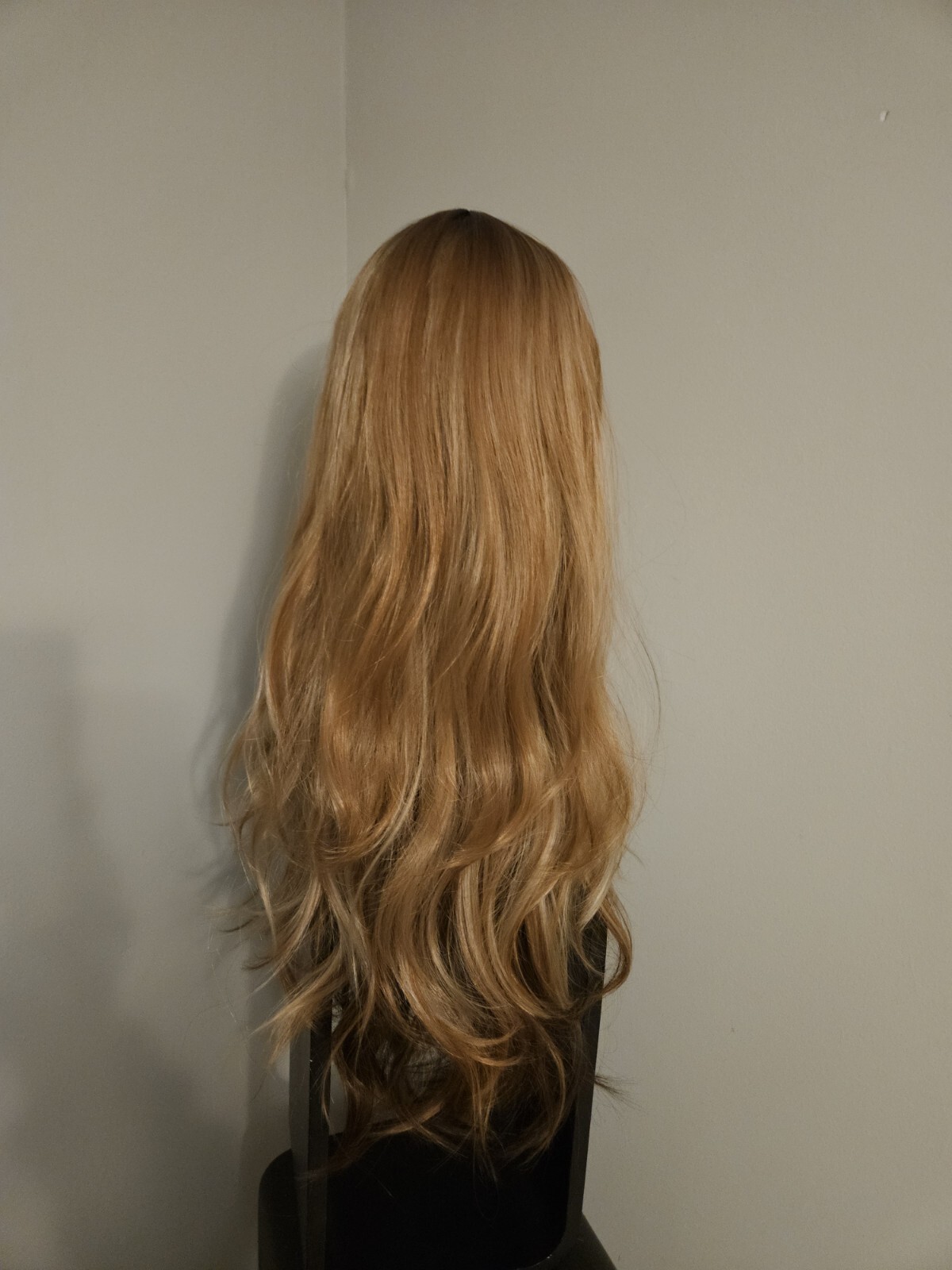 SUPER LONG LAYERED MIXED BROWN AUBURN BLONDE BANGS WAVY WIG