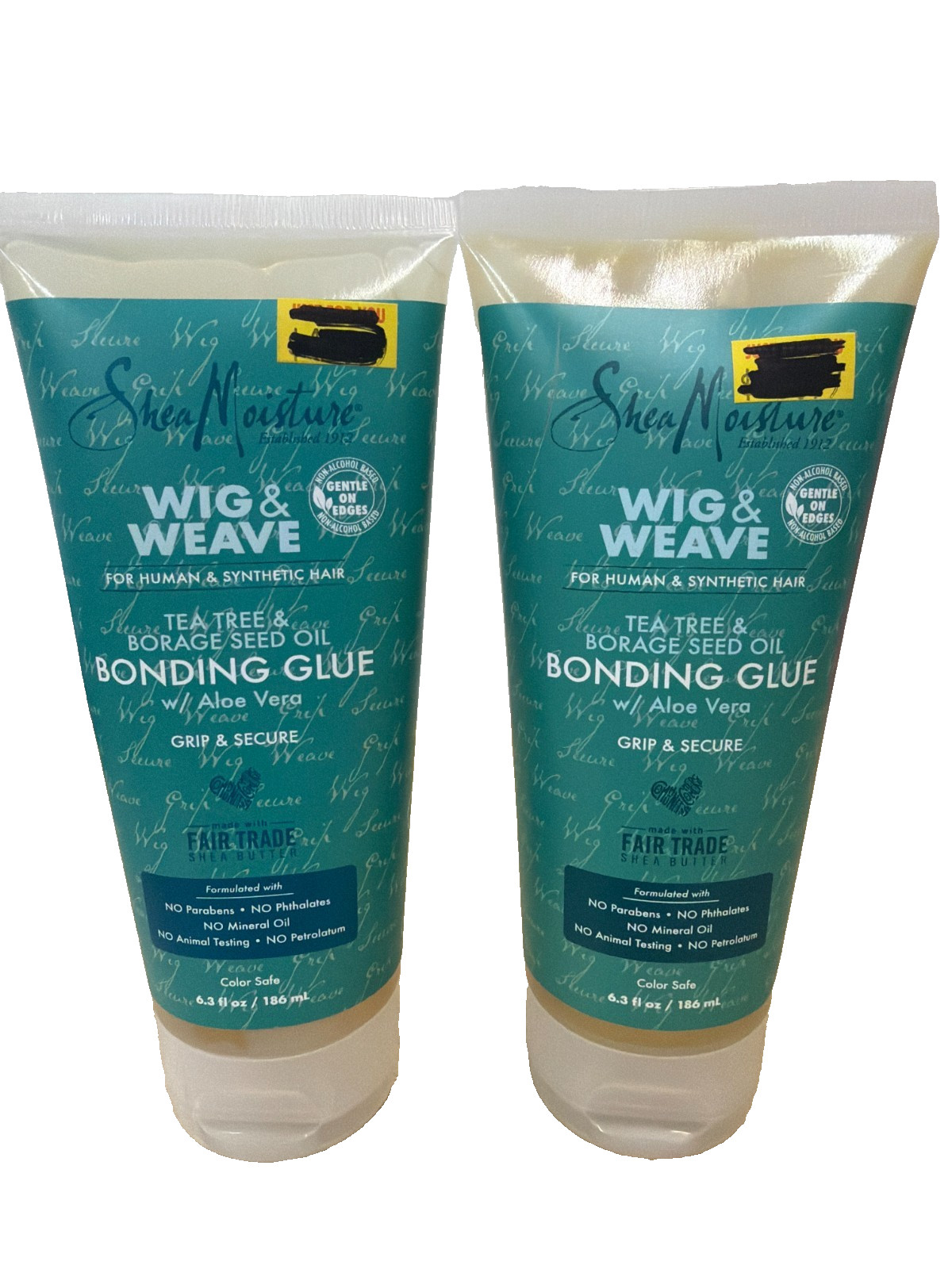 (2) Shea Moisture Wig & Weave For Human & Synthetic Hair Bonding Glue 6.3 oz