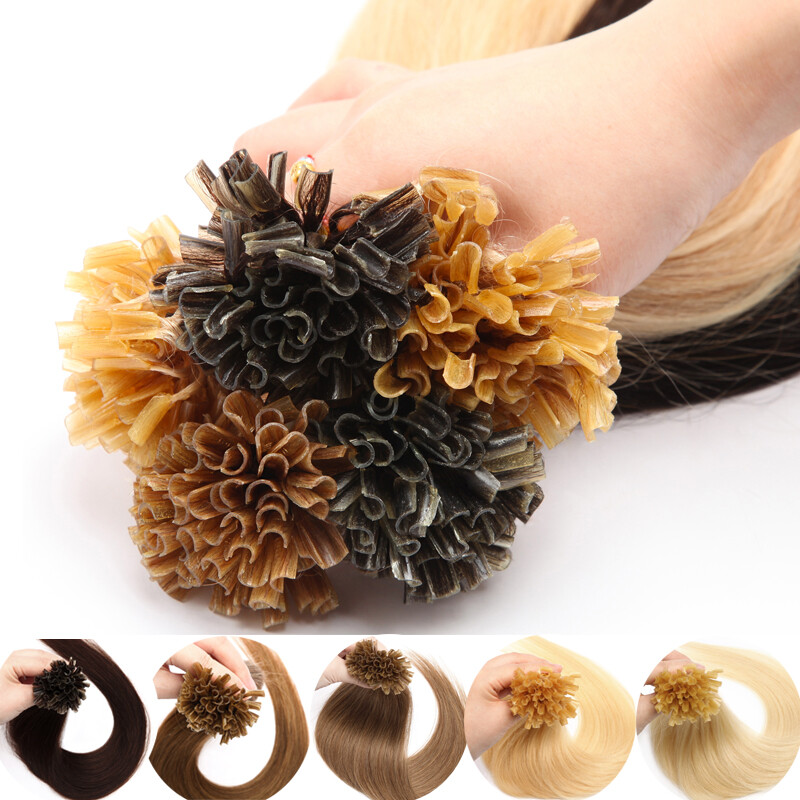 Russian U Tip Hair Pre Bonded Keratin Human Hair Extensions Fusion Thick 0.5G 1G